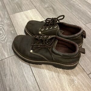 Women’s Skechers Y2K Vintage 90s Brown Chunky Shoes Size 9 Leather Lace